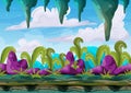 Cartoon vector cave landscape with separated layers