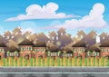 Cartoon vector city sky with separated layers for game and animation Royalty Free Stock Photo