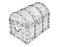 Cartoon Vector Drawing of Old Empty Closed or Locked Pirate Chest Royalty Free Stock Photo