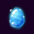 Cartoon Vector Fantastic Egg, Marvel Of Nature, Exquisite Creation with Bubbles and Transparent Blue Shell