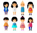 Cartoon vector flat people different characters Royalty Free Stock Photo