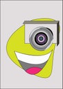 Cartoon vector funny camera