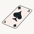 Cartoon vector funny cute Comic characters, ace of spades. Royalty Free Stock Photo