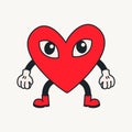 Cartoon vector funny cute Comic characters, heart with eyes.