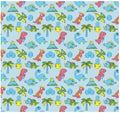 Cute cartoon sea animals.Vector seamless pattern in the style of doodles, hand drawn Royalty Free Stock Photo