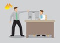 Angry Man Making a Din in Doctors Office Cartoon Vector Illustration