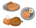 Chicken & Waffles Illustrations Royalty Free Stock Photo