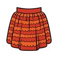 Cartoon vector illustration for kids, Ruffled skirt