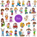 Cartoon children characters big set Royalty Free Stock Photo