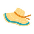 cartoon vector illustration with colored beach hat