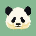 Cartoon vector illustration. Cute giant panda face. Black and white asian bear.