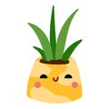 Cartoon vector illustration, Cute houseplant in a pot