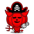 Pirate red devil pumpkin mascot Royalty Free Stock Photo