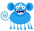 Blue monster fantasy character cartoon illustration