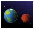 Earth and Mars Royalty Free Stock Photo