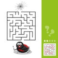 Cartoon Vector Illustration of Education Maze or Labyrinth Activity Game