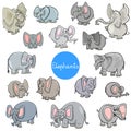 Cartoon elephants animal characters collection