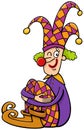 Cartoon clown performer or jester comic character