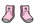 Cartoon vector illustration, Fur winter boots for girl