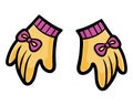 Cartoon vector illustration, Gloves for girls