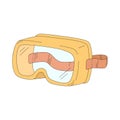 Cartoon vector illustration of goggles isolated on a white. Protective eye mask