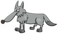 Gray wolf animal character cartoon illustration