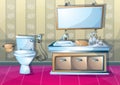 Cartoon vector illustration interior bathroom Royalty Free Stock Photo