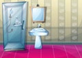 Cartoon vector illustration interior bathroom Royalty Free Stock Photo