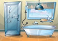 Cartoon vector illustration interior bathroom Royalty Free Stock Photo