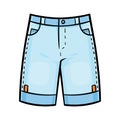 Cartoon vector illustration for kids, Mens jeans shorts