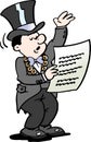 Cartoon Vector illustration of a Mayor reading a Notice