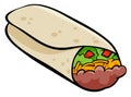 Mexican burrito tortilla cartoon illustration Royalty Free Stock Photo
