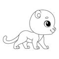 Cartoon vector illustration of panther coloring page Royalty Free Stock Photo