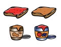 Peanut butter and jelly jars