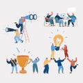 Vector illustration of people characters. Team, teamwork, Idea, winner, research, investigations, inclusion of people