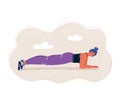 Vector illustration of Pretty woman planking on the floor