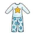 Cartoon vector illustration, Pyjamas with a stars pattern