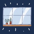 Cartoon vector illustration of Real modern windows