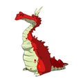 Cartoon vector illustration of a red dragon Royalty Free Stock Photo
