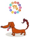 Scorpio Zodiac sign with cartoon dog Royalty Free Stock Photo