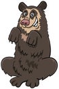Cartoon spectacled bear comic animal character