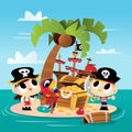 Super Cute Pirate Island Adventure Royalty Free Stock Photo