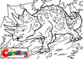 Cartoon Vector Illustration of Triceratops for Coloring Book and Education Royalty Free Stock Photo