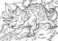 Cartoon Vector Illustration of Triceratops for Coloring Book and Education Royalty Free Stock Photo