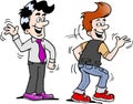 Cartoon Vector illustration of two men there has agreed a deal