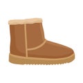 Warm comfortable winter beige boots made of sheepskin