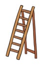 Cartoon vector illustration of wooden stepladder