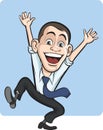 Cartoon vector joyful business person