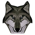 Cartoon Vector Mascot Image Grey Wolf Head