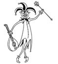 Cartoon Vector Medieval Fantasy Jester Fool Clown Buffoon